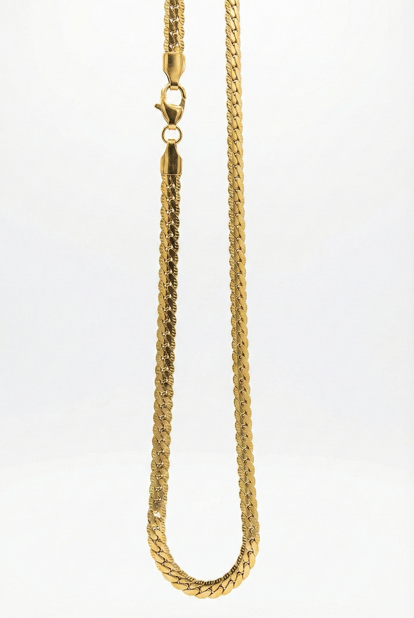Collier Homme Chaîne Serpent Royale en Acier Inoxydable 316L Doré à l'Or Fin