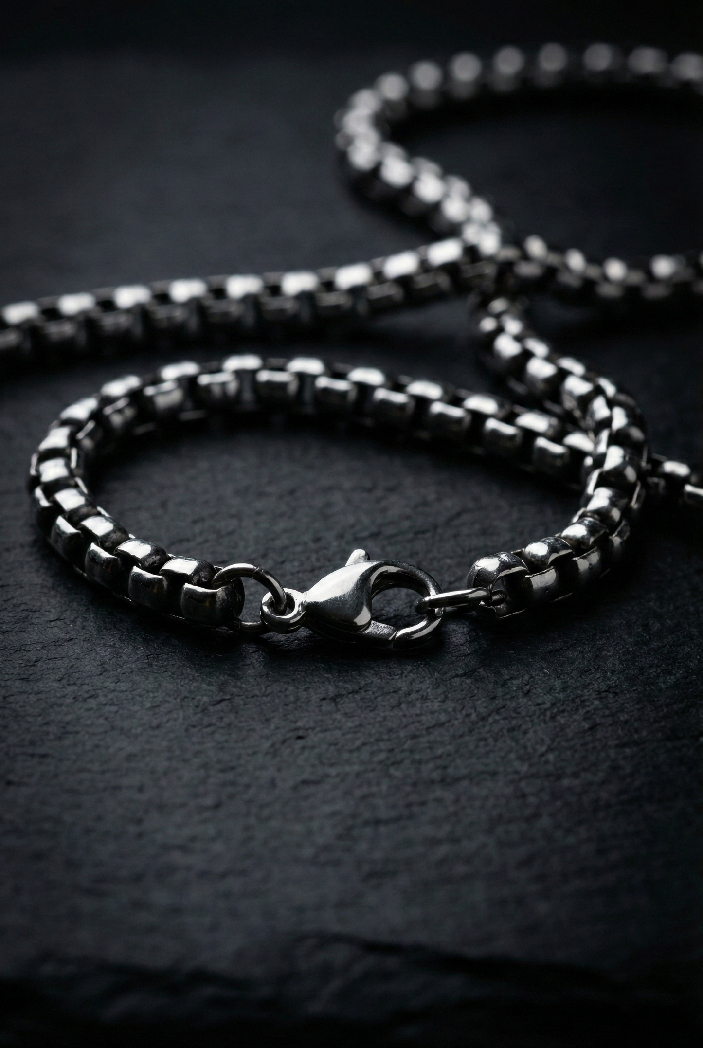 Collier Chaîne Box Vénitiennes Carrées - Acier Inoxydable 316L cadeaux pour homme