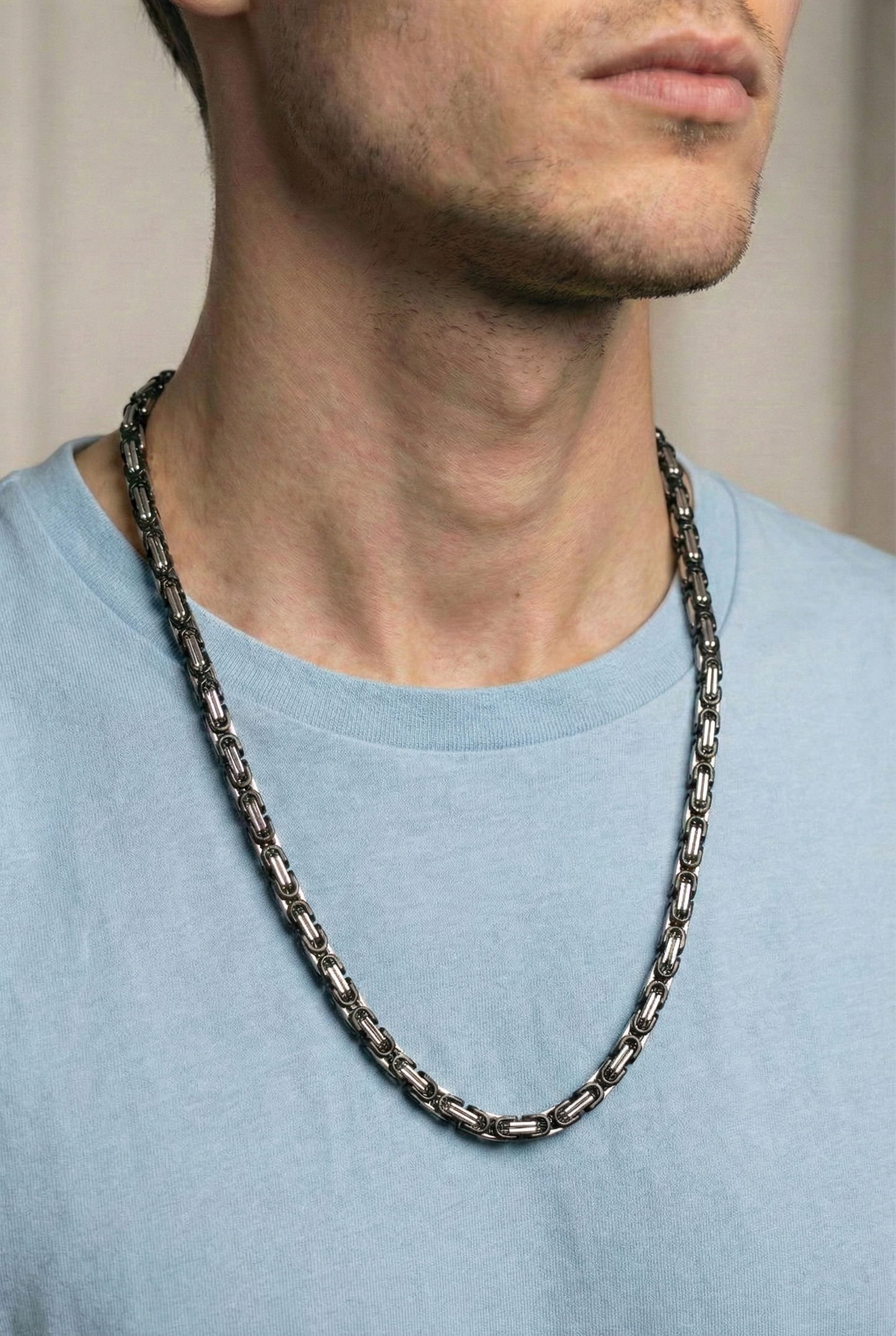 Collier Homme Acier Inoxydable Maille Royale 60cm, cadeau pour homme