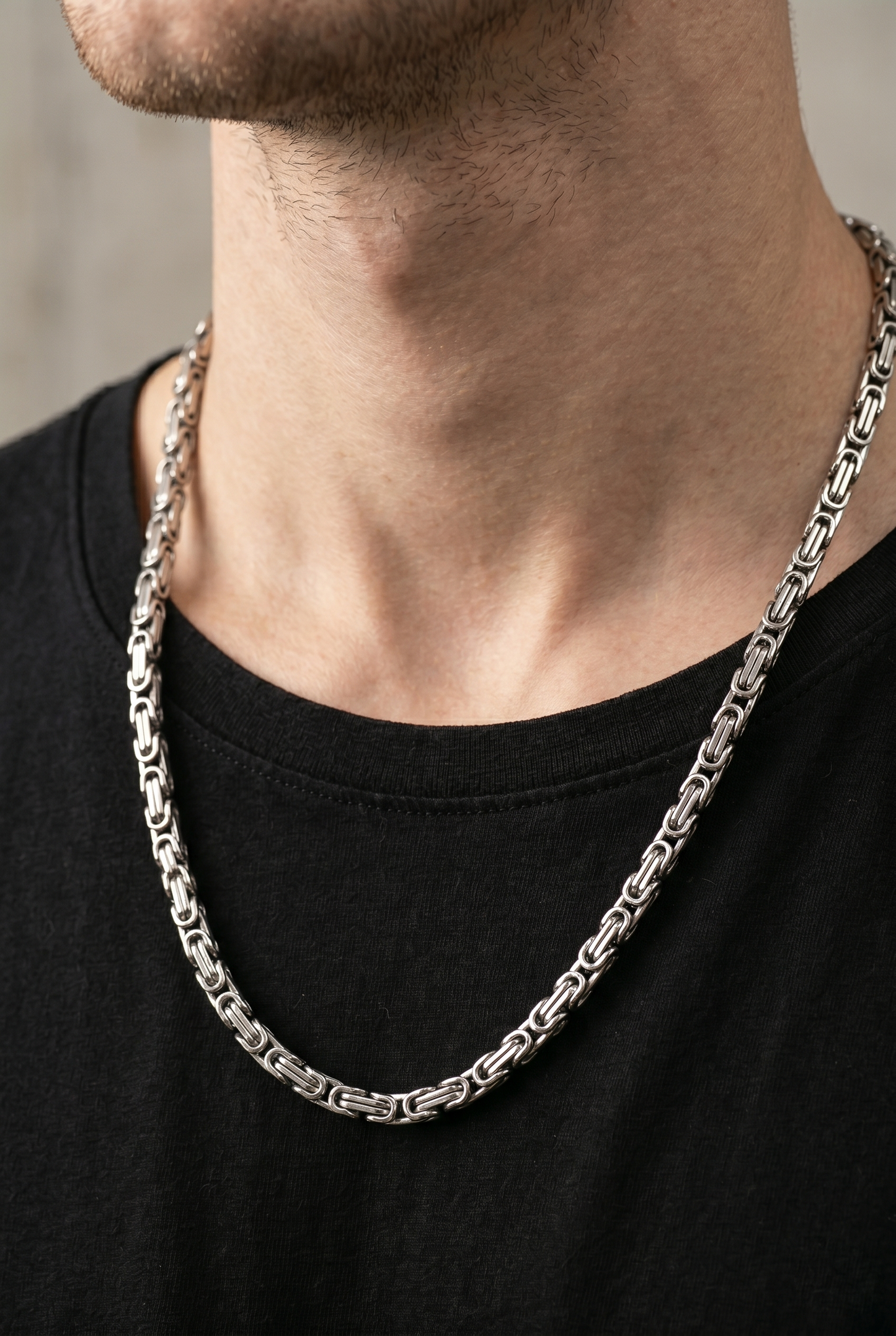 Collier Homme Acier Inoxydable Maille Royale, chaîne homme maille Maille Royale, cadeau pour lui