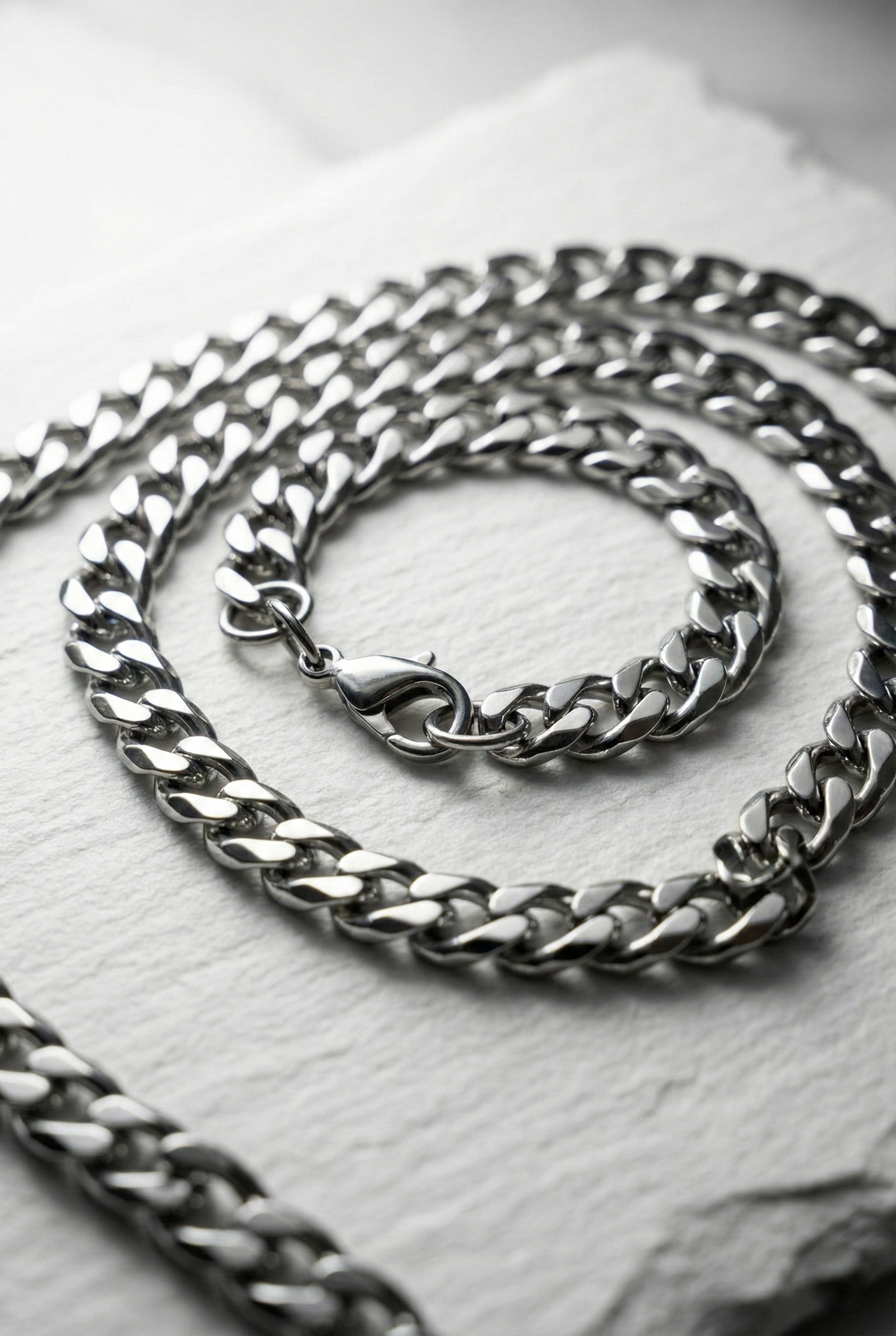 Collier Homme Acier Inoxydable Maille Gourmette Cubain 60cm - Acier Inox 316L