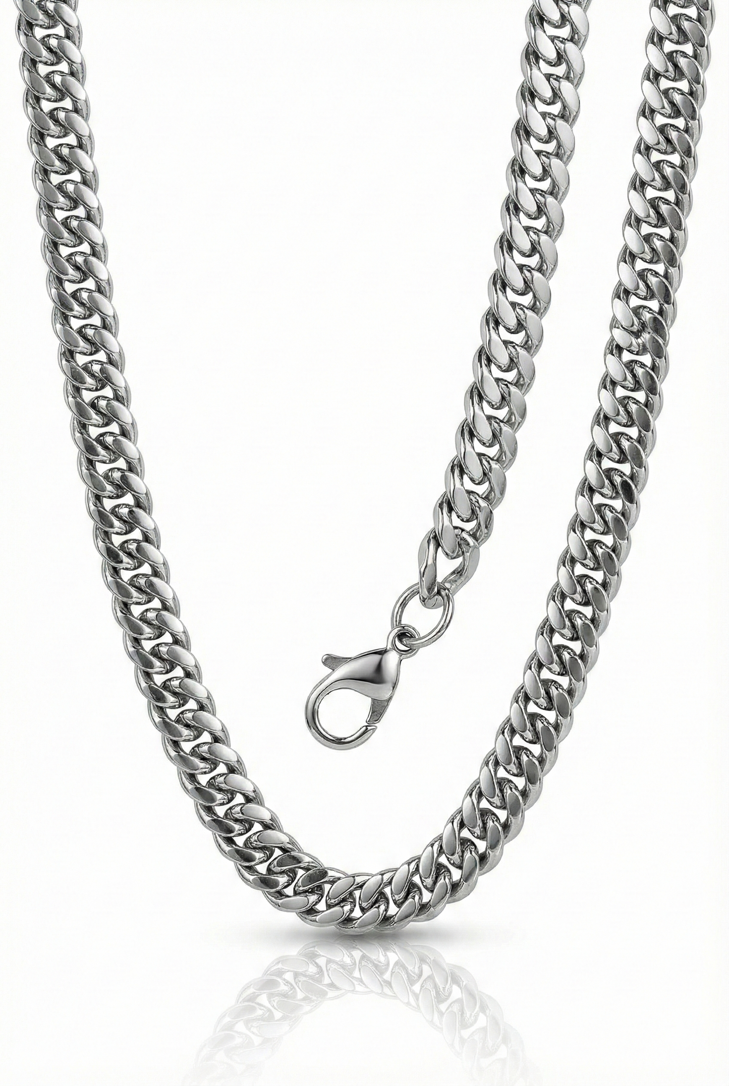 Collier Homme Acier Inoxydable Maille Gourmette Cubain 60cm - Acier Inox 316L