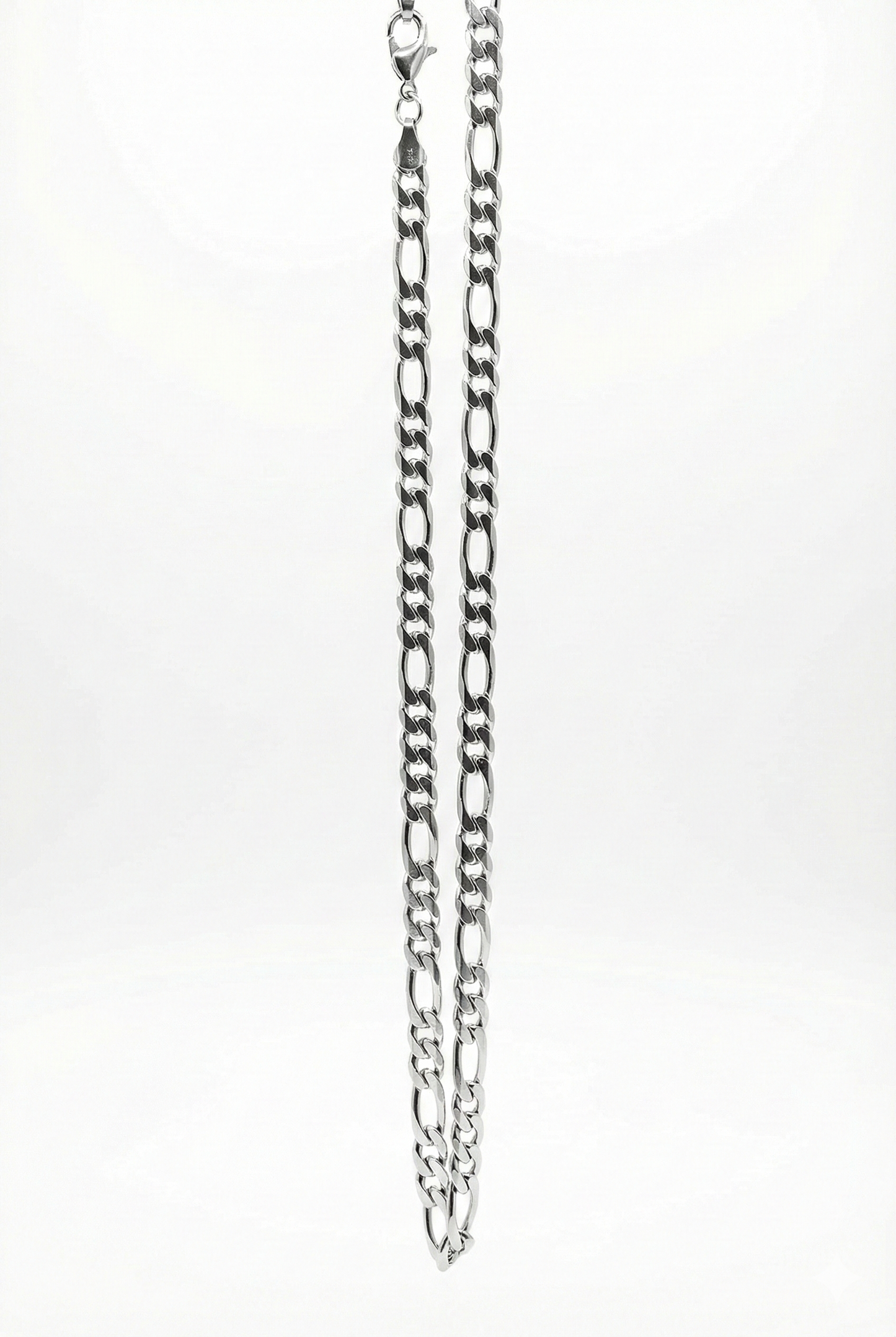 Collier Homme Chaîne maille Figaro en acier inoxydable argenté 60cm - Acier Inox 316L