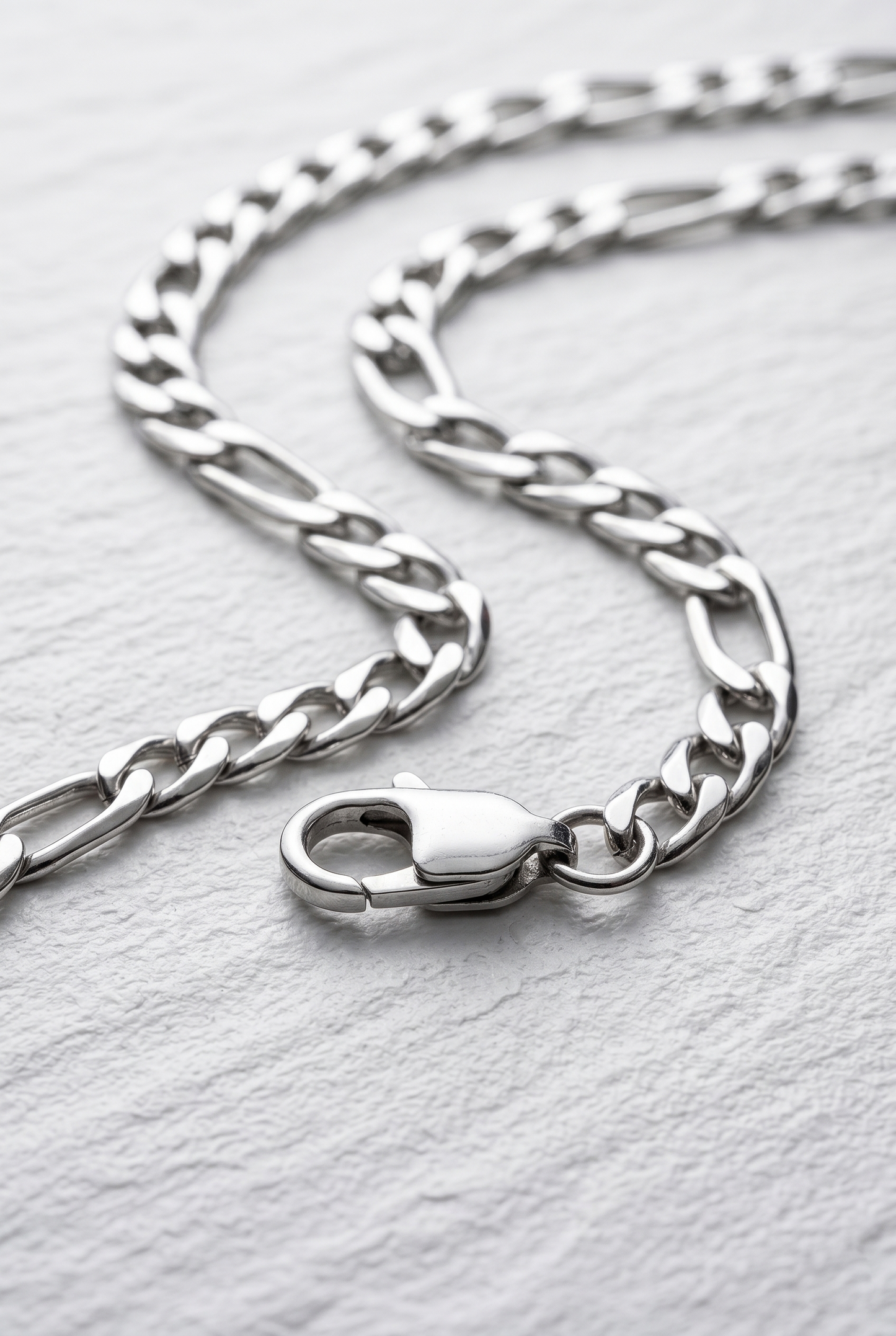 Collier maille Figaro pour femme en acier inoxydable argenté - 40 cm - Acier Inoxydable 316L